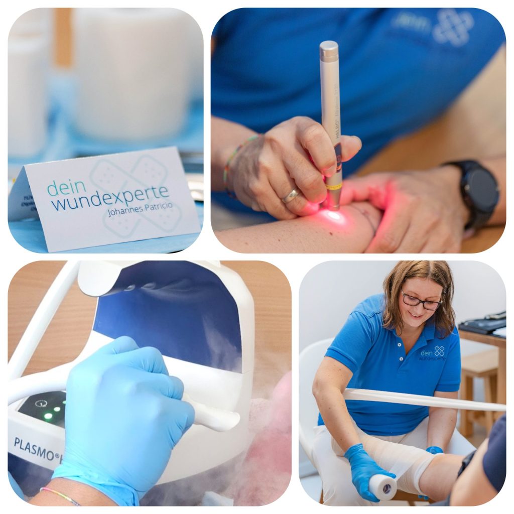 Kollage der Softlasertherapie – Persönliches und professionelles Therapiemanagement bei Dein Wundexperte